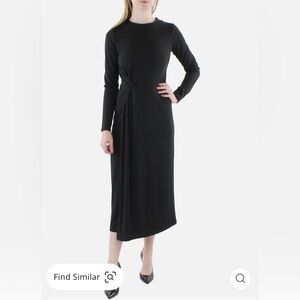 Vince Womens Knot-Front Crewneck Midi Lightweight Sweater Dress Size Medium NWT